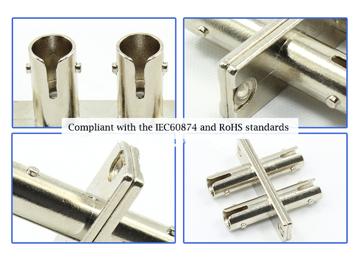 ST Double Core Single Mode Fiber Optic Adapter Metal Flange Plate